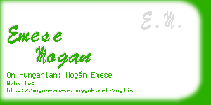 emese mogan business card
