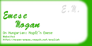 emese mogan business card